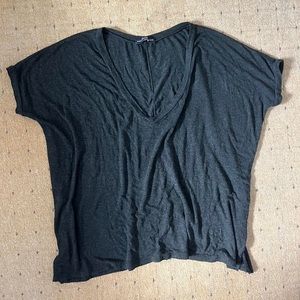 Dark grey Brandy Melville v-neck slouchy tee